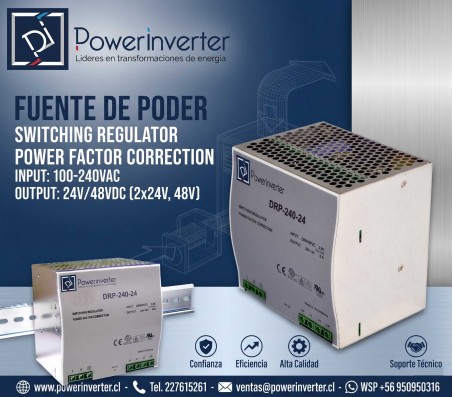 FUENTE DE PODER - SWITCHING POWER 100-240VAC /24VDC  10A (240W) RIEL DIN
